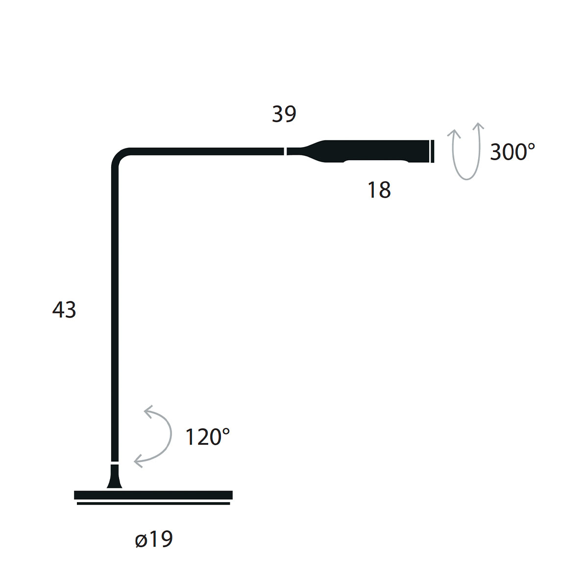 Flo Desk Tischleuchte, H: 43 cm, Weiß matt, Warmweiß 3000K