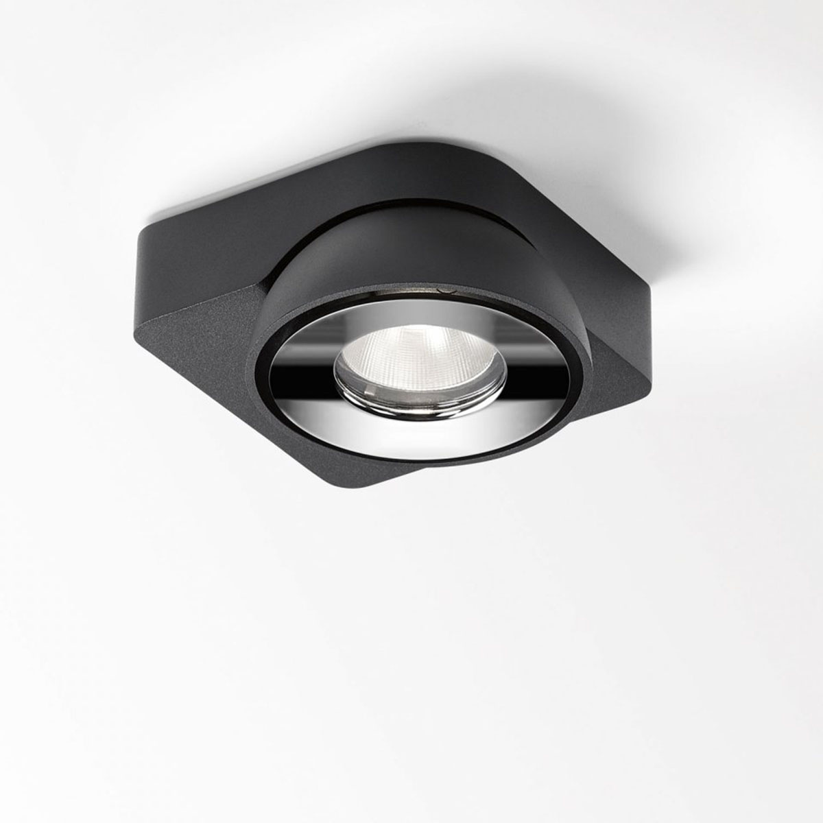 TWEETER M ON 1 93050 DIM8 Aufbaustrahler, L: 12,8 cm, B: 12,8 cm, Schwarz & Chrom, Warmweiß 3000K, 50°