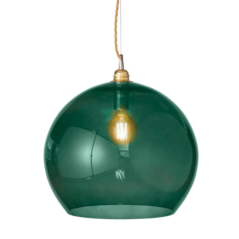 Rowan Pendelleuchte XL Ø 39 cm, Ivy Green, Gold