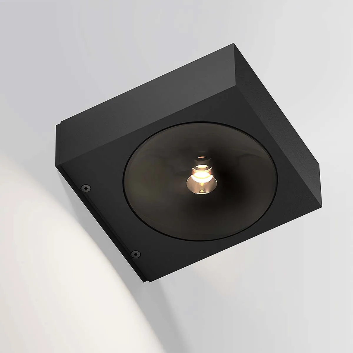 luci down Wandleuchte, H: 5,3 cm, T: 16 cm, Deep Black