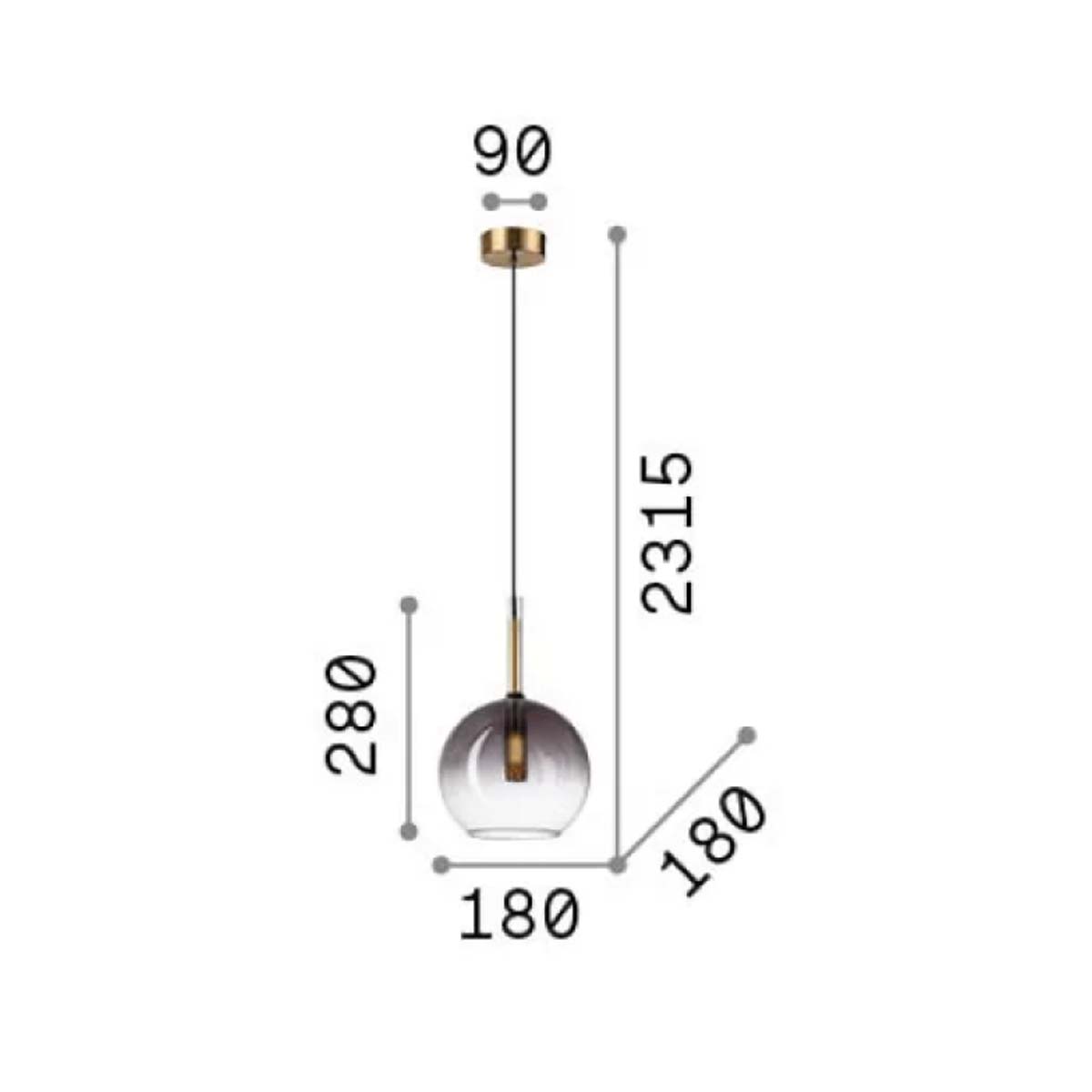 Empire SP1 sfera Pendelleuchte, Ø: 18 cm, Kugel Empire SP1 sfera Pendelleuchte, Ø: 18 cm, Kugel