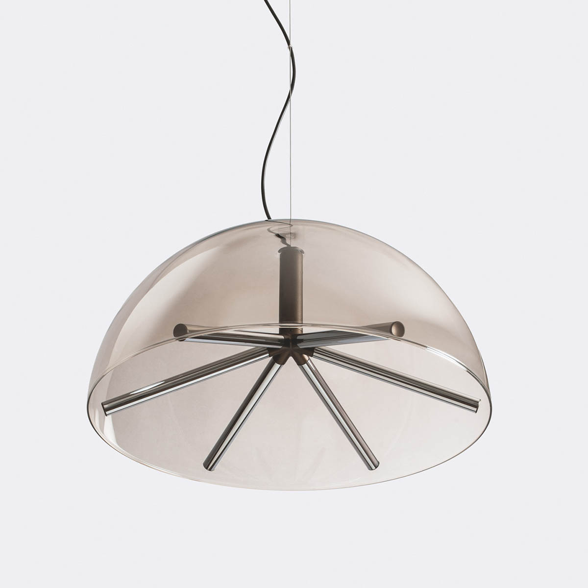 Runa Pendelleuchte, Bronze Rauchglas, Ø: 45 cm, Extra-Warmweiß 2700K, 0-10V