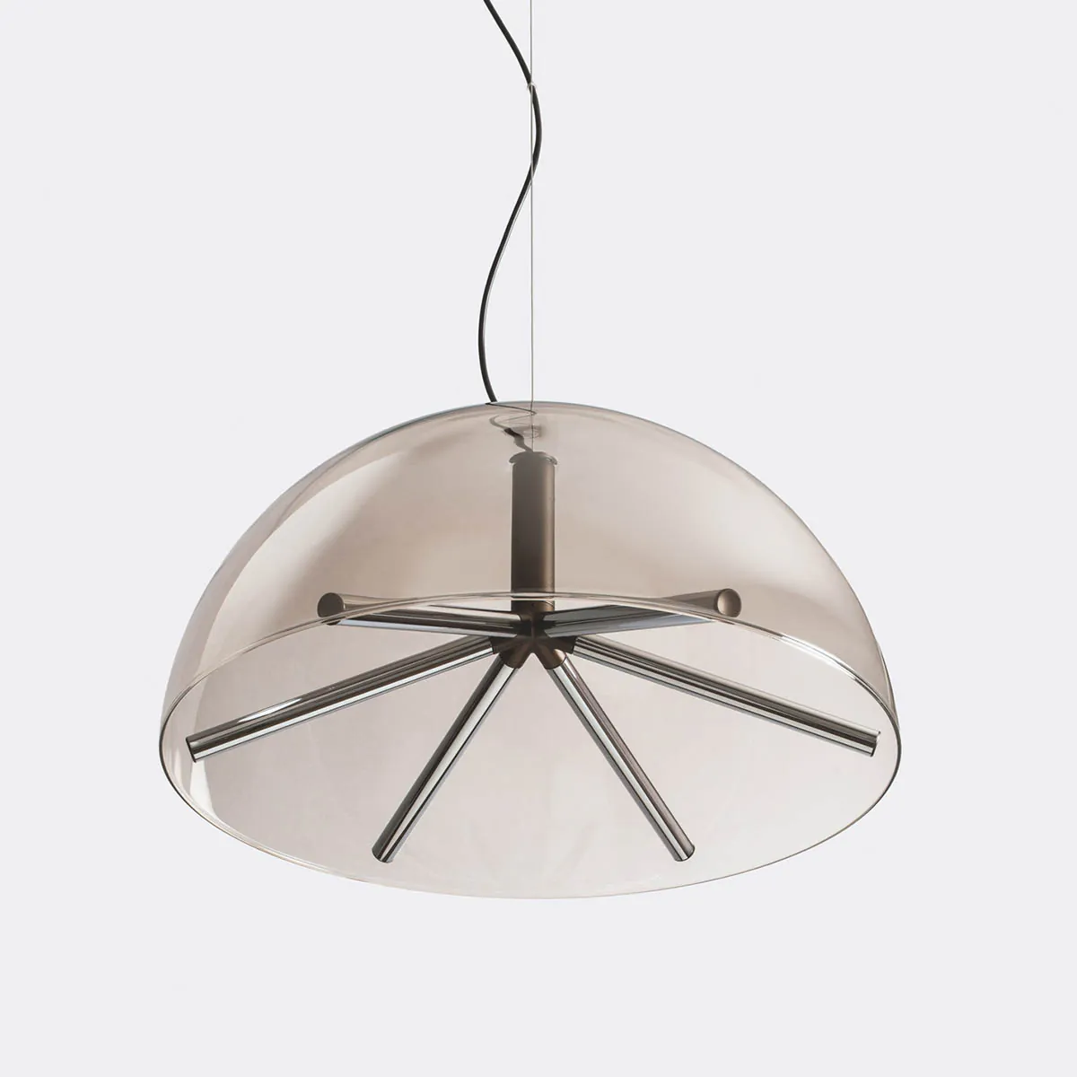 Runa Pendelleuchte, Bronze Rauchglas, Ø: 45 cm, Extra-Warmweiß 2700K, 0-10V