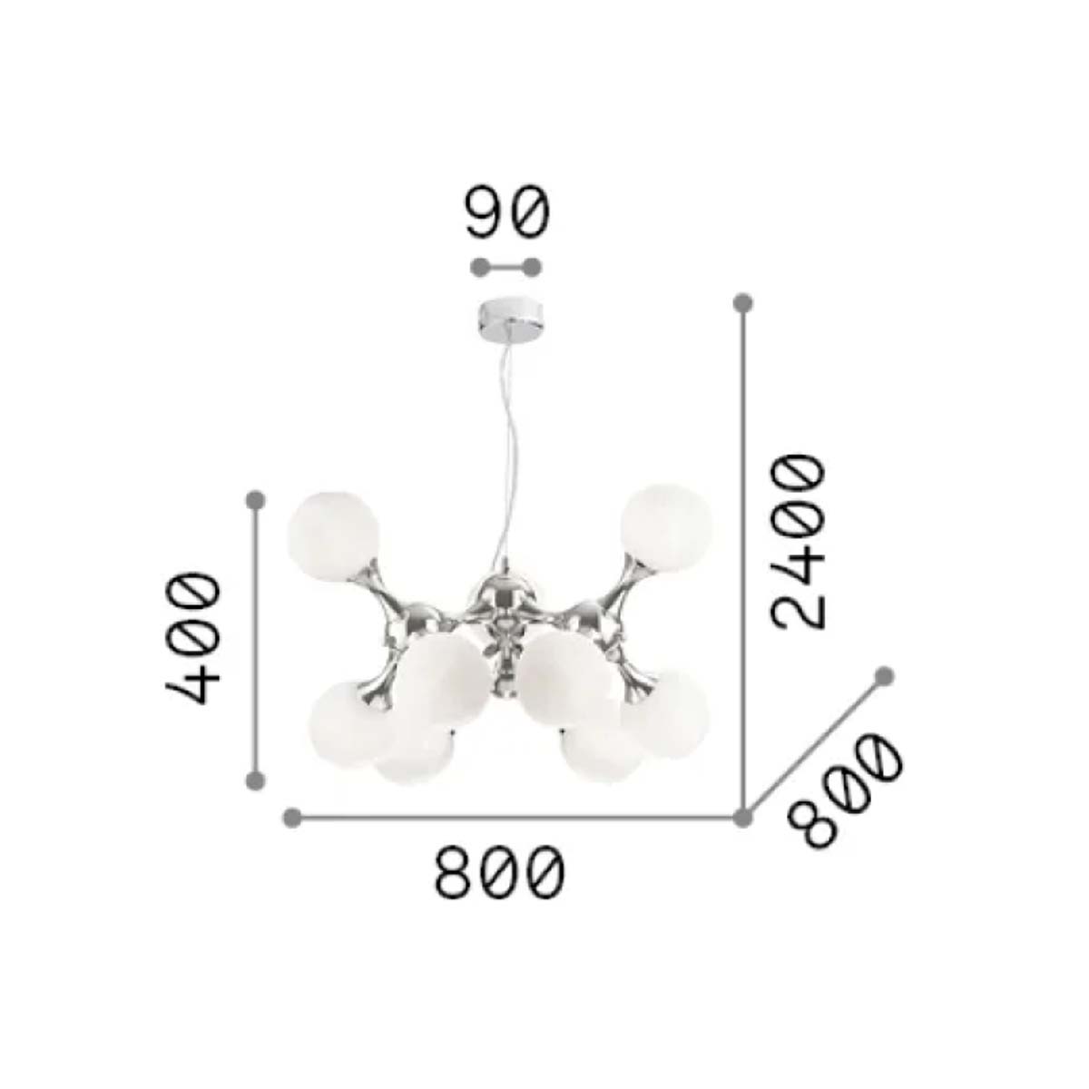 Nodi SP9 Pendelleuchte, Ø: 80 cm, Weiß Nodi SP9 Pendelleuchte, Ø: 80 cm, Messing