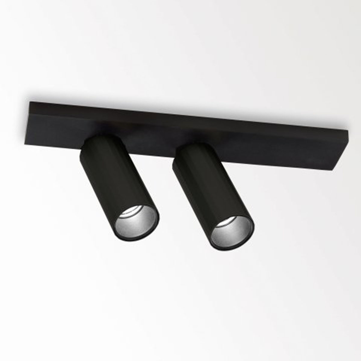 DeltaLight HEDRA ON 2 93033 DIM1 Aufbaustrahler, L: 34,4 cm, B: 7 cm Schwarz, Warmweiß 3000K Schwarz Modern & neutral – hochwertige für Wohnzimmer schwenkbar & drehbar
