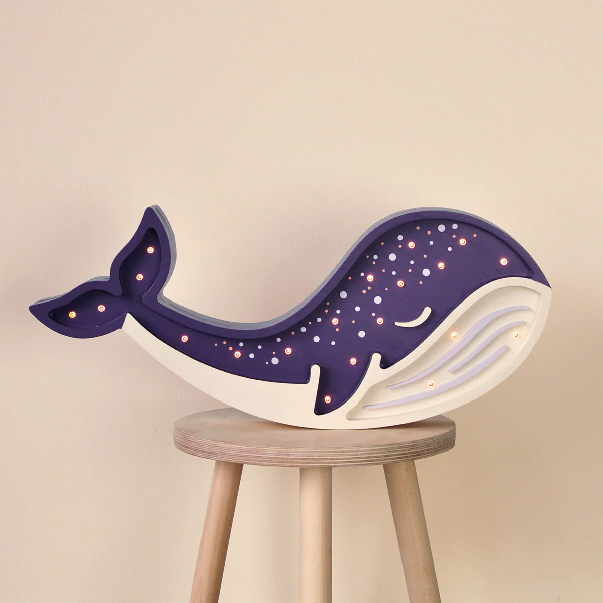 Kinder Nachtlicht Wal, Holz, blau, handgemacht