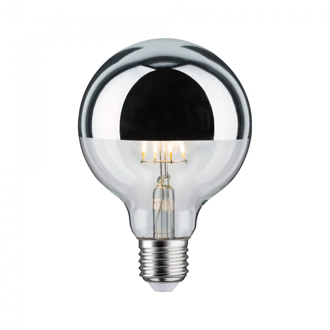 LED Globe Kopfspiegel E27 G95 600lm 6,5W 2700K dimmbar Kopfspiegel Silber