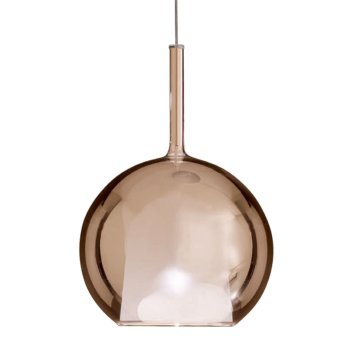 Penta Light Glo 0811-23 Large Pendelleuchte Ø: 38 cm Designerleuchte – handgefertigtes Glas in Rose Gold Glas, moderne Formsprache, stimmungsvolles Licht, macht sich hervorragend im Flur, ideal über Esstisch, Küche oder Wohnzimmer