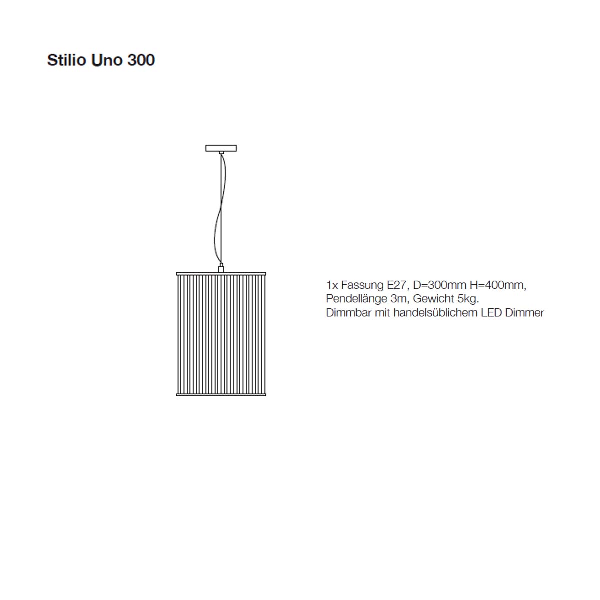Stilio Uno 300 Pendelleuchte, Matt vernickelt & gebürstet, Ø: 30 cm Stilio Uno 300 Pendelleuchte, Messing anlaufgeschützt, Ø: 30 cm