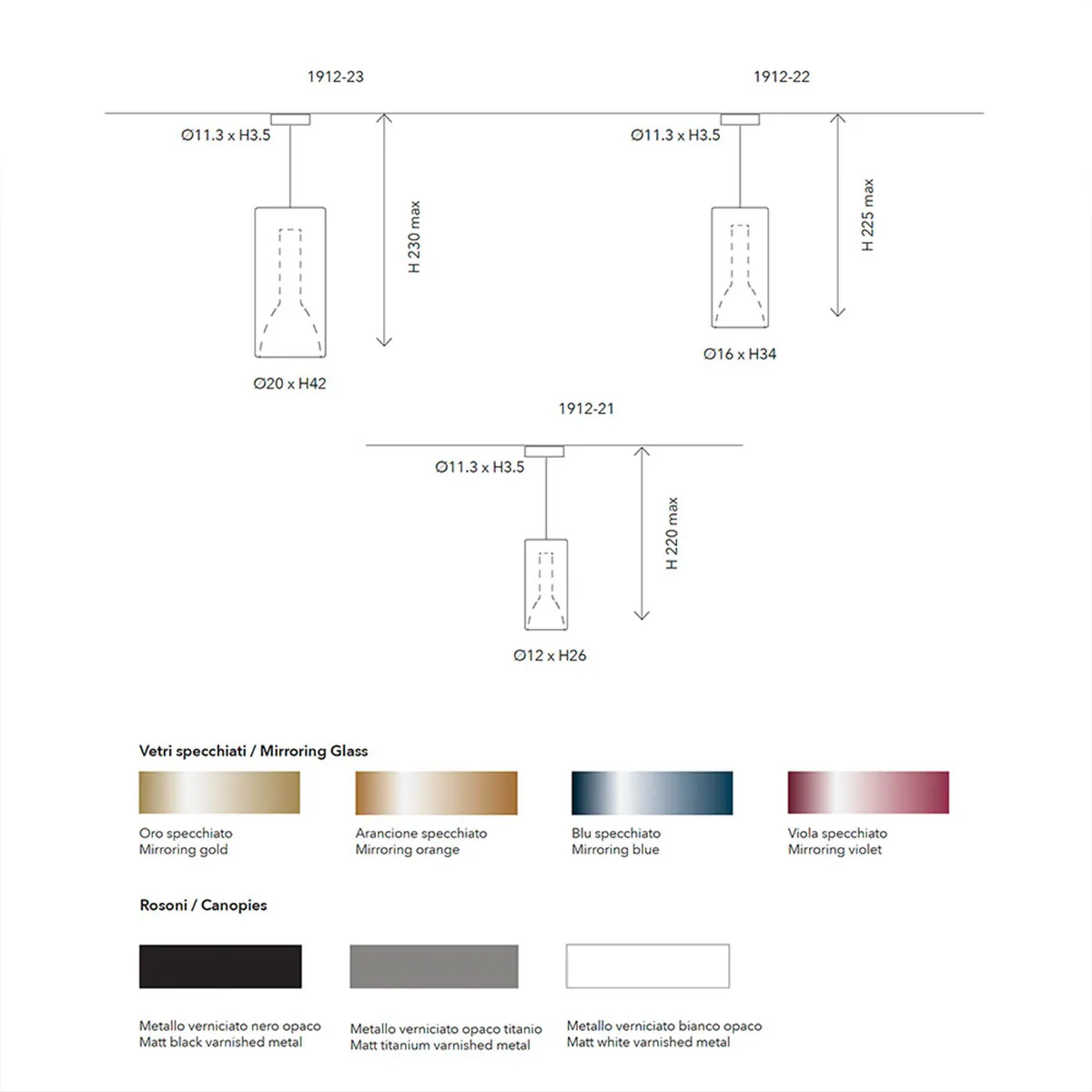 Lit 1912-21 Small Pendelleuchte, Violet Glas