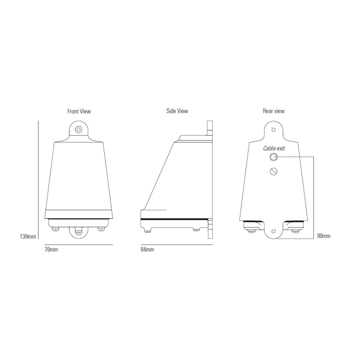 Original BTC Mast LED Wandleuchte, H: 13,9 cm, B: 7,8 cm Sandgestrahlte Bronze