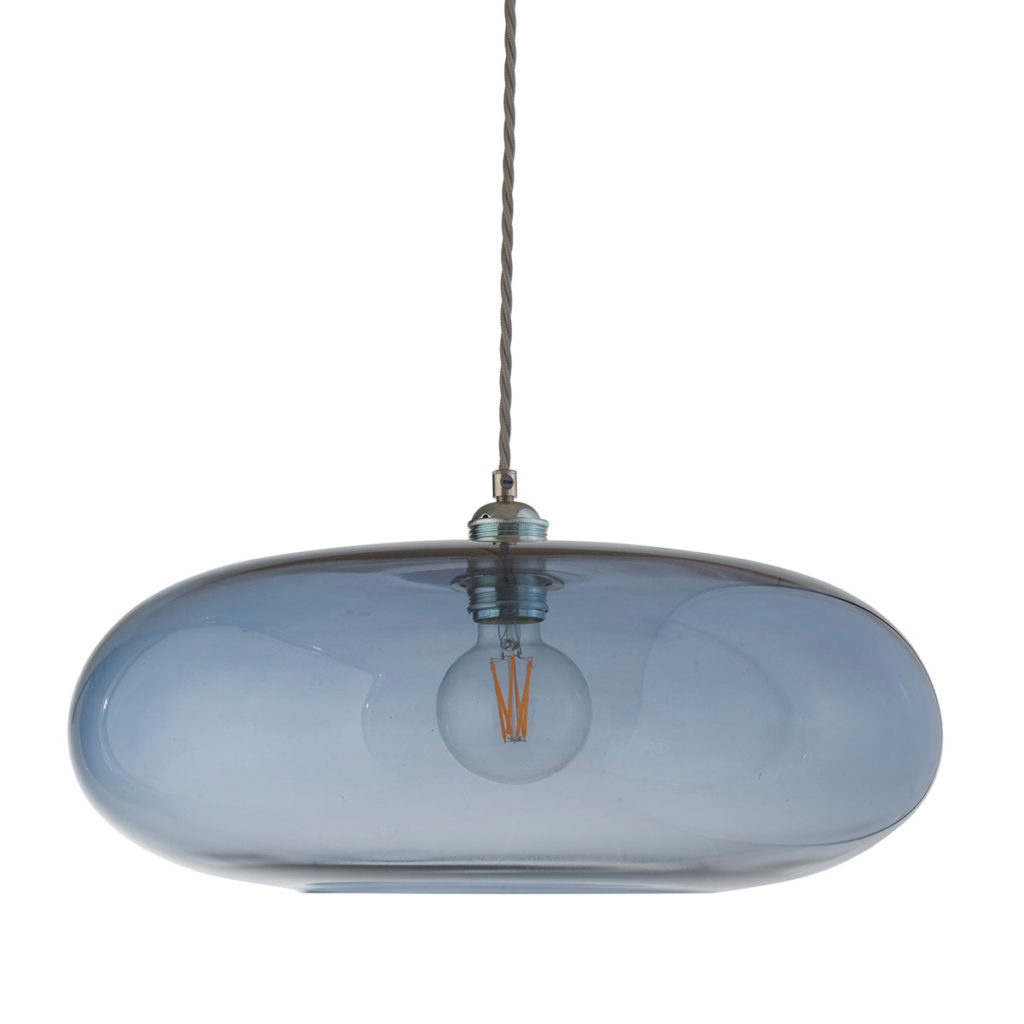 Horizon Pendelleuchte XL Ø 45 cm, Deep Blue, Silber
