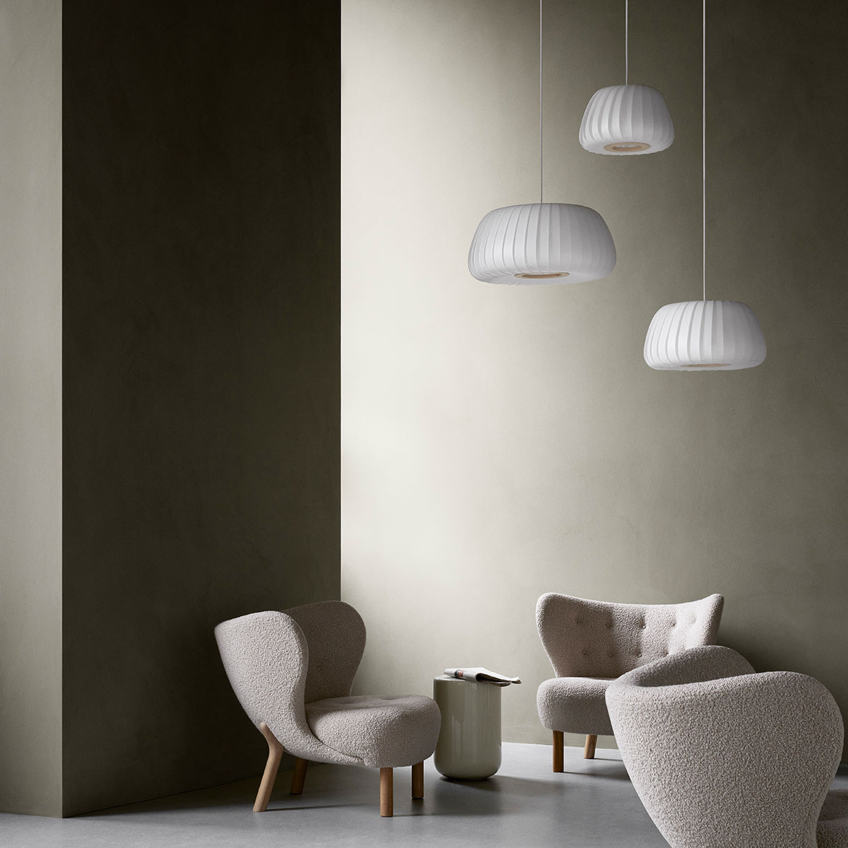 TR19 Pendelleuchte, Beschichtetes Papier, Ø: 53 cm, H: 26 cm