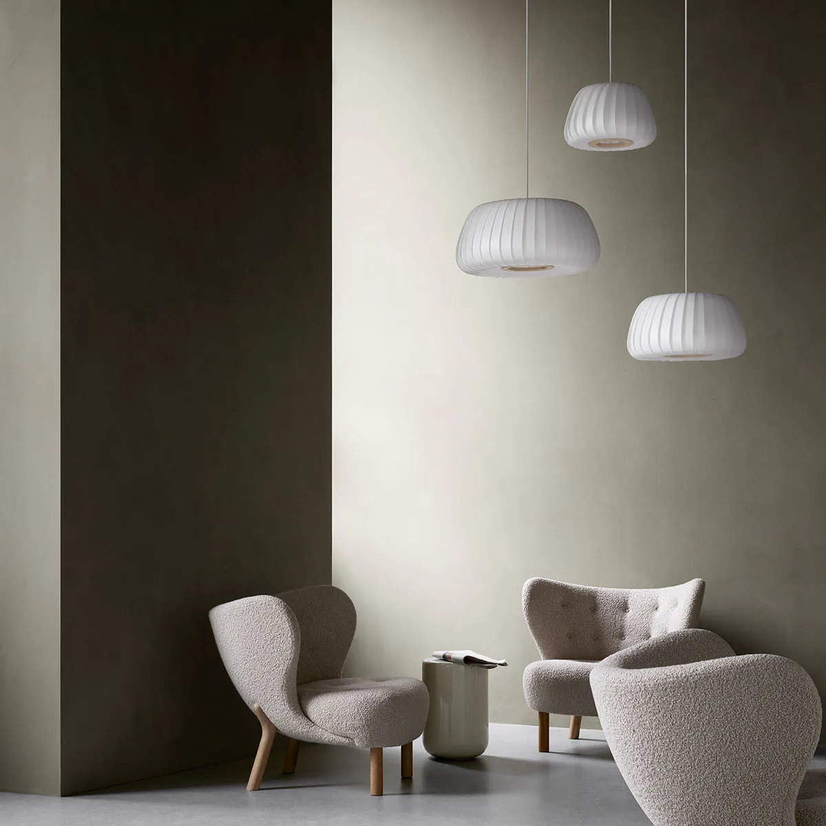 TR19 Pendelleuchte, Beschichtetes Papier, Ø: 53 cm, H: 26 cm