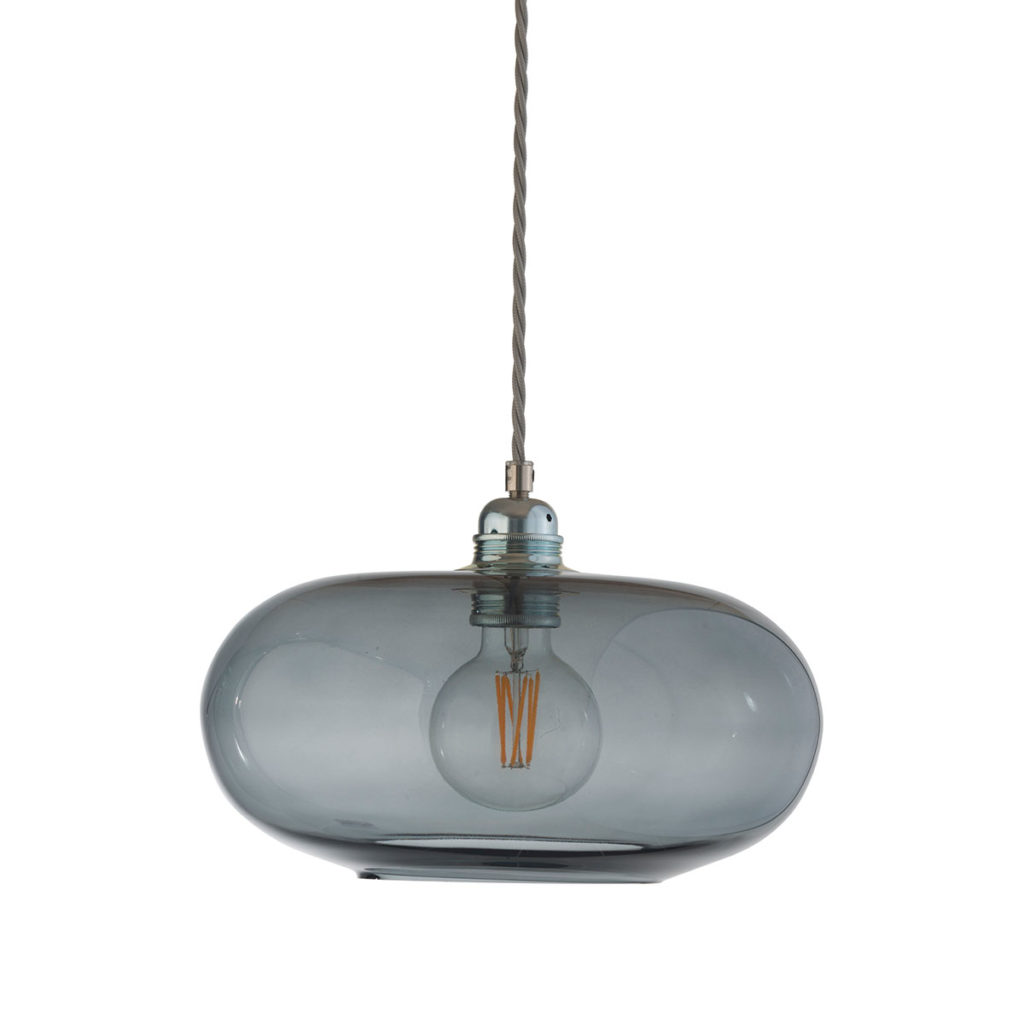 Horizon Pendelleuchte M Ø 29 cm, Smokey Grey, Silber