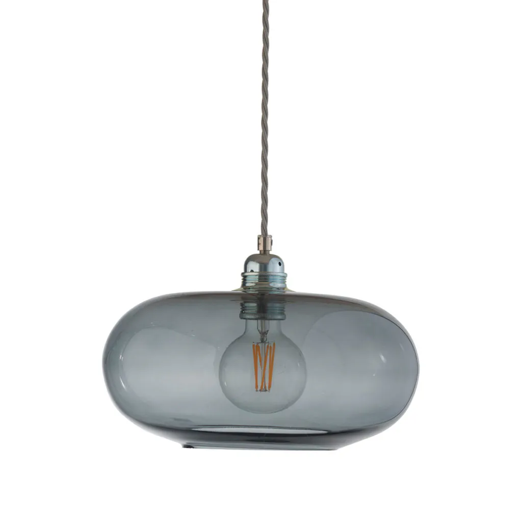 Horizon Pendelleuchte M Ø 29 cm, Smokey Grey, Silber