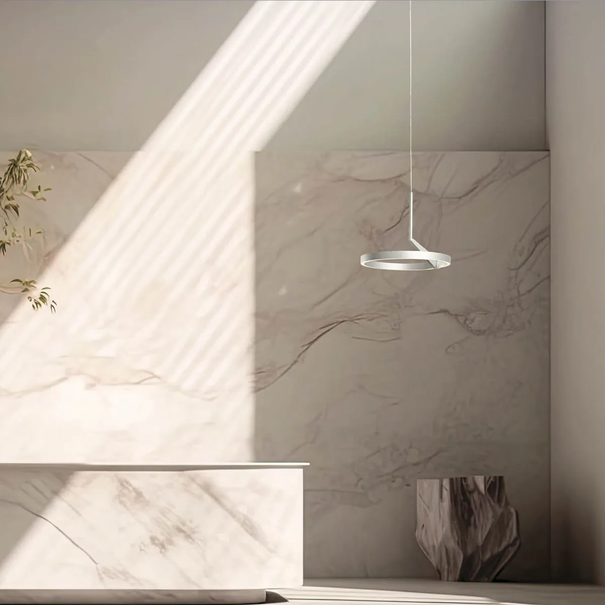 Meridiana Ring Pendelleuchte mit Up-Down Licht, Titanium, Ø: 80 cm