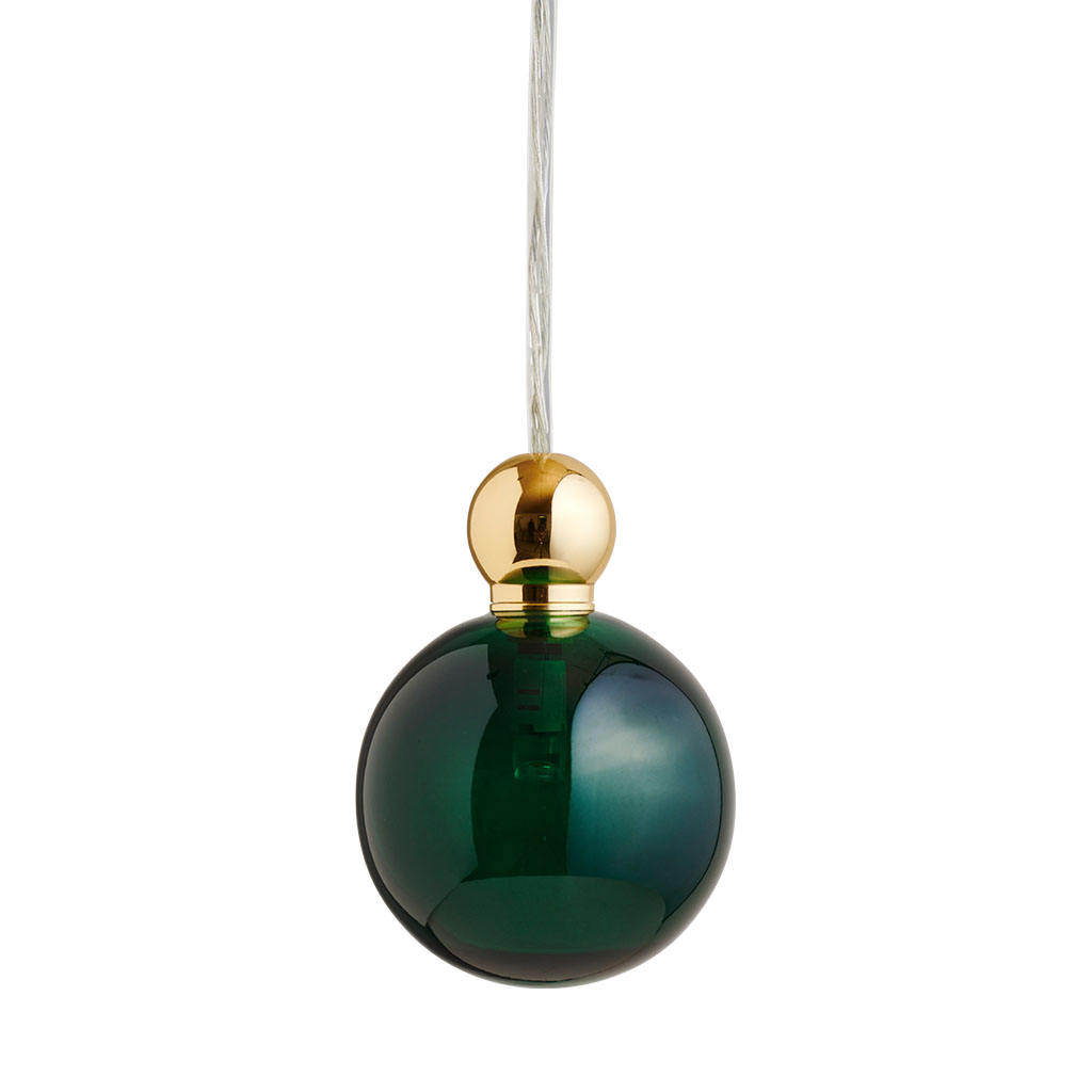 Uva Pendelleuchte M Ø 7 cm, Ivy green, Gold, für Multi-Baldachin