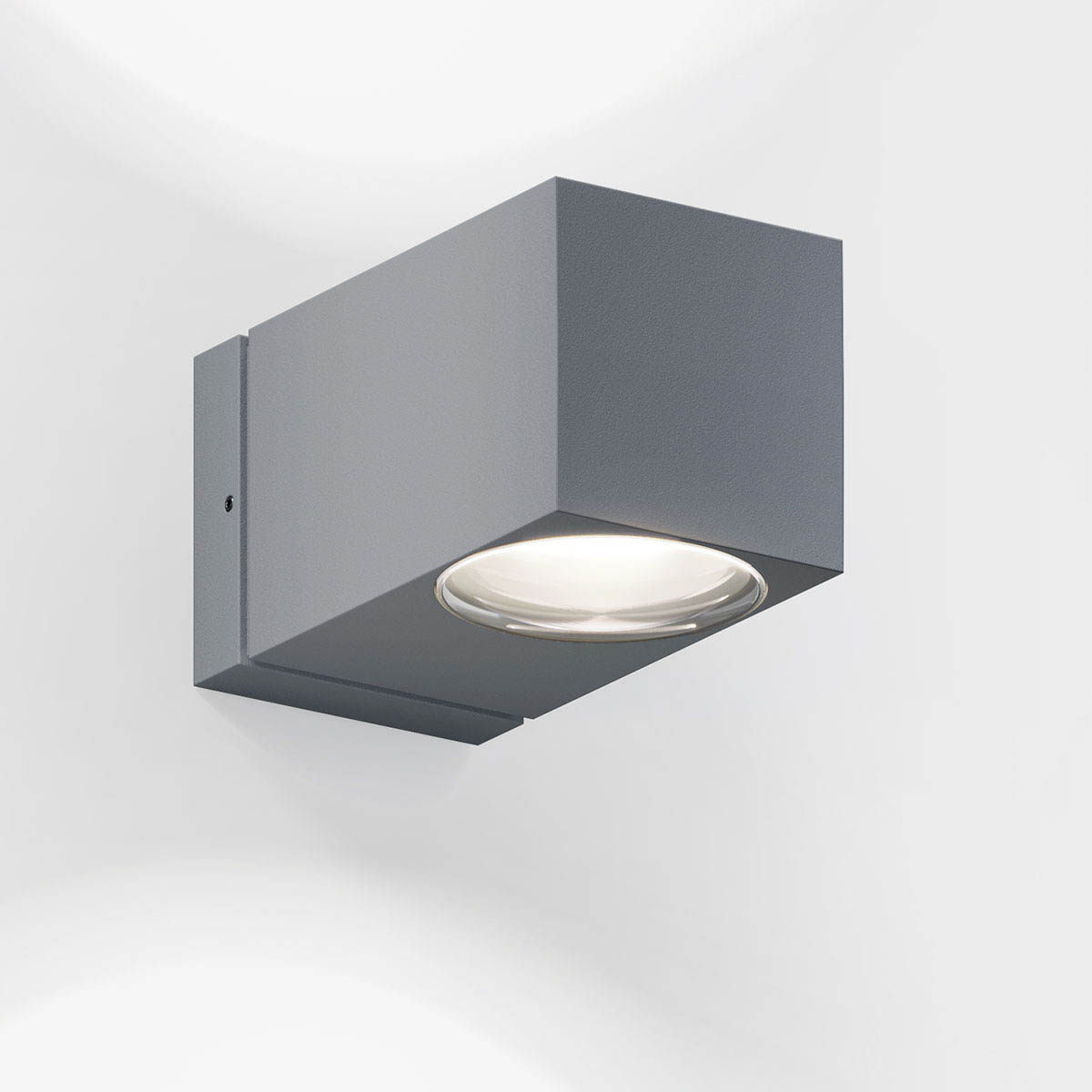 Rechteckige Wandleuchte für außen in der Farbegrau