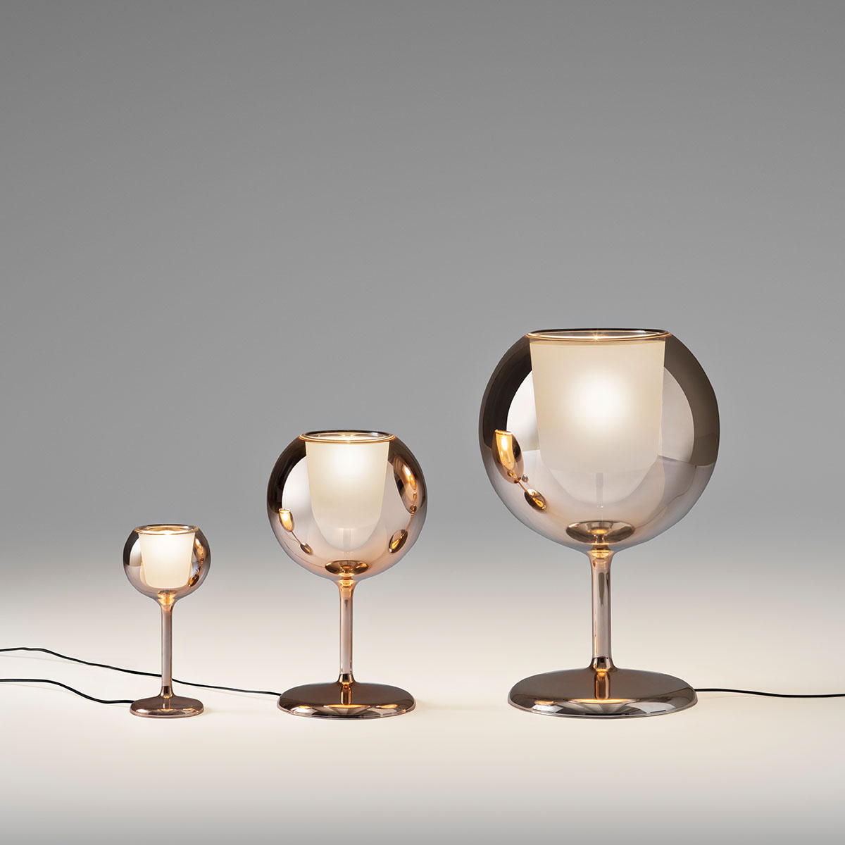 Glo 0811-03 Tischleuchte, 4 Ever Glas, Ø: 38 cm Glo 0811-00 Tischleuchte, Transparent Glas, Ø: 13 cm