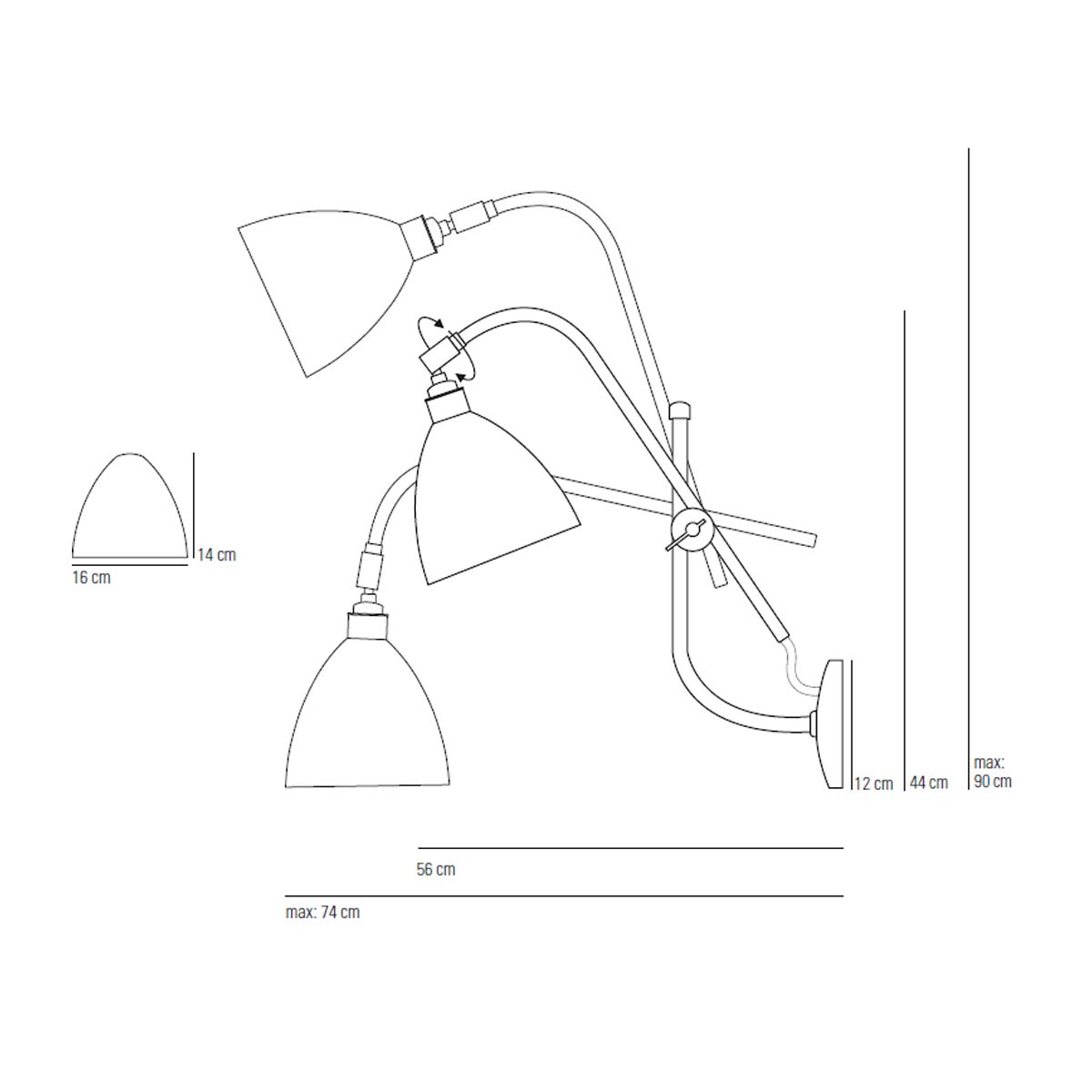 Task Wall Wandleuchte, Ø: 16 cm, Weiß Task Wall Wandleuchte, Ø: 16 cm, Blau