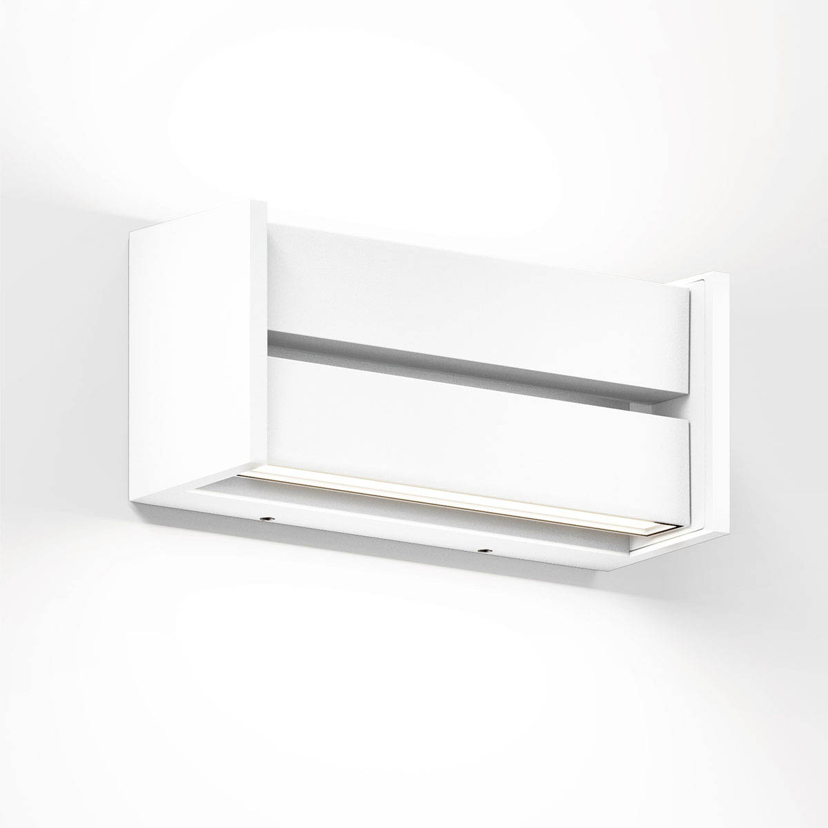Rechteckige Wandleuchte für außen in der Farbe weiß