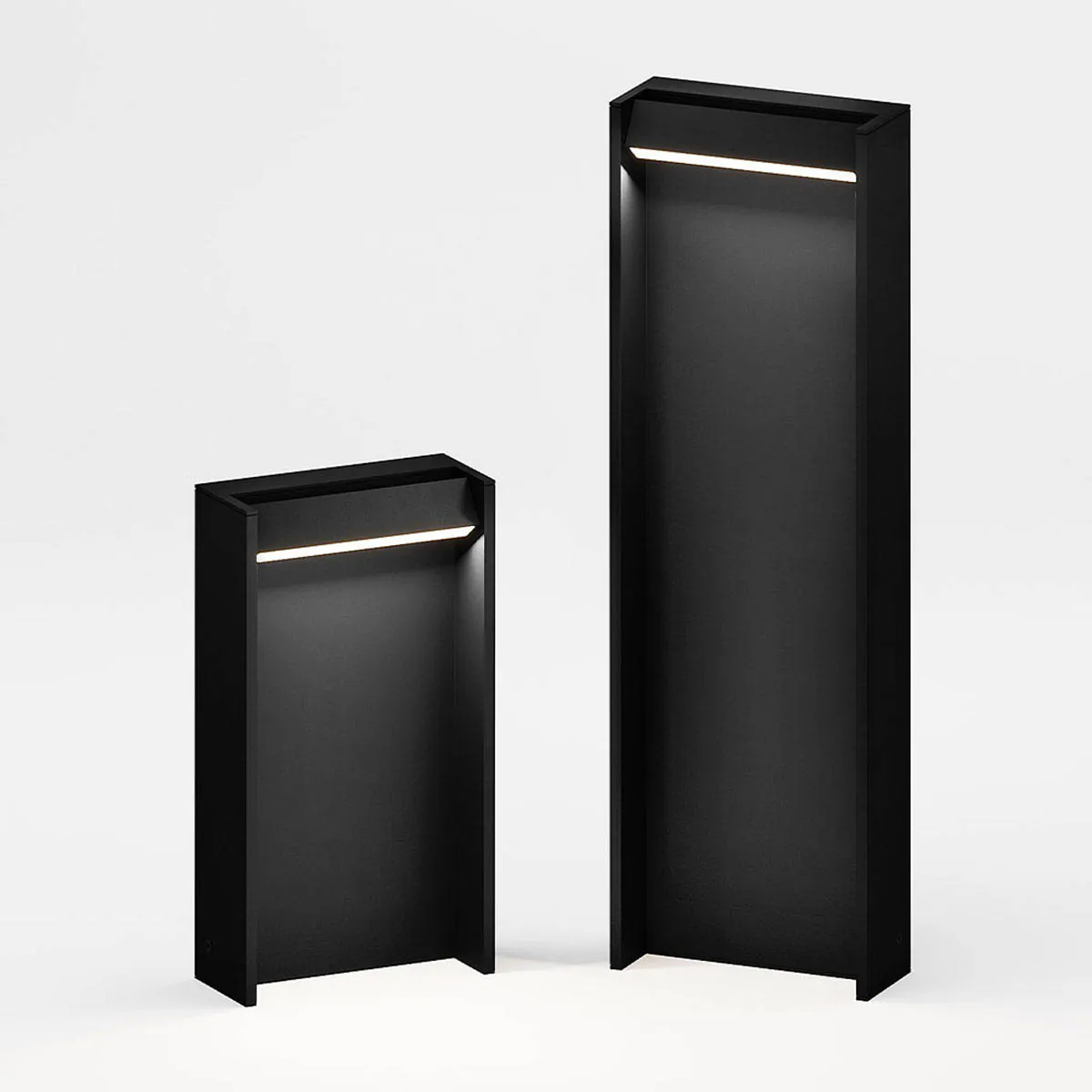 Kleine und große Pollerleuchte für außen in der Farbe schwarz