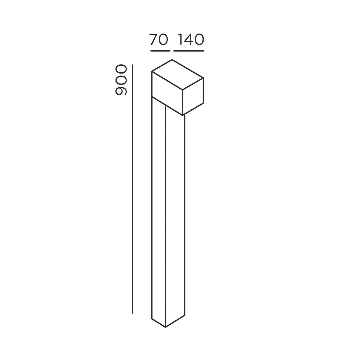 como Pollerleuchte, H: 90 cm, Anthrazit como Pollerleuchte, H: 90 cm, Deep Black