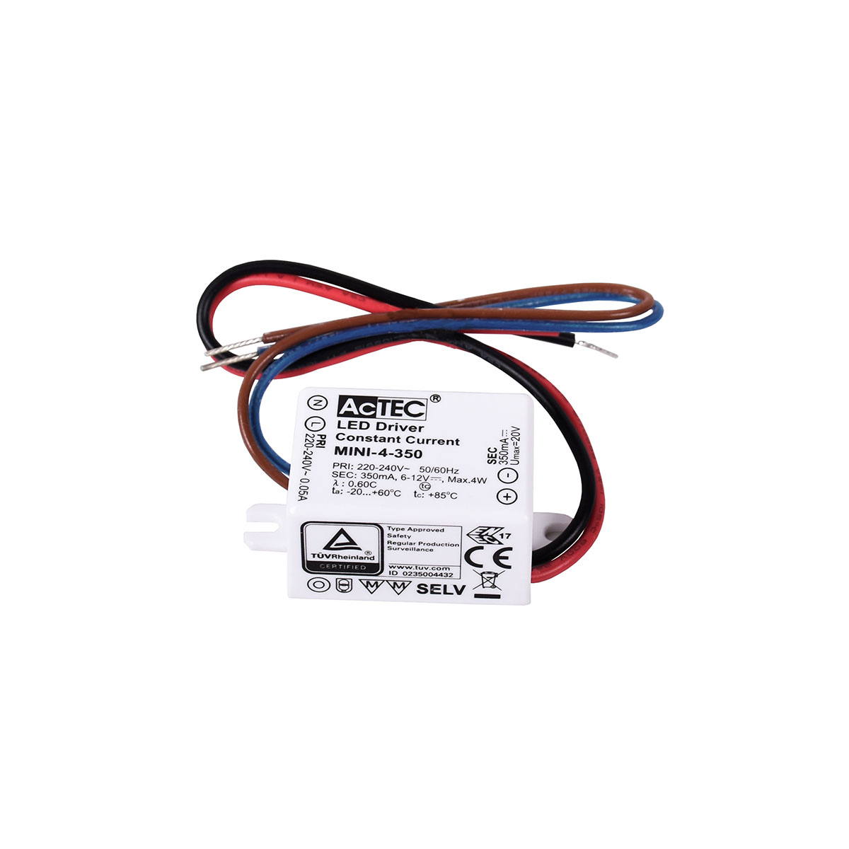 Mini LED-Treiber, 4W, 350mA, IP65, Phasenan-/ abschnitt Mini LED-Treiber, 4W, 350mA, IP65, Phasenan-/ abschnitt