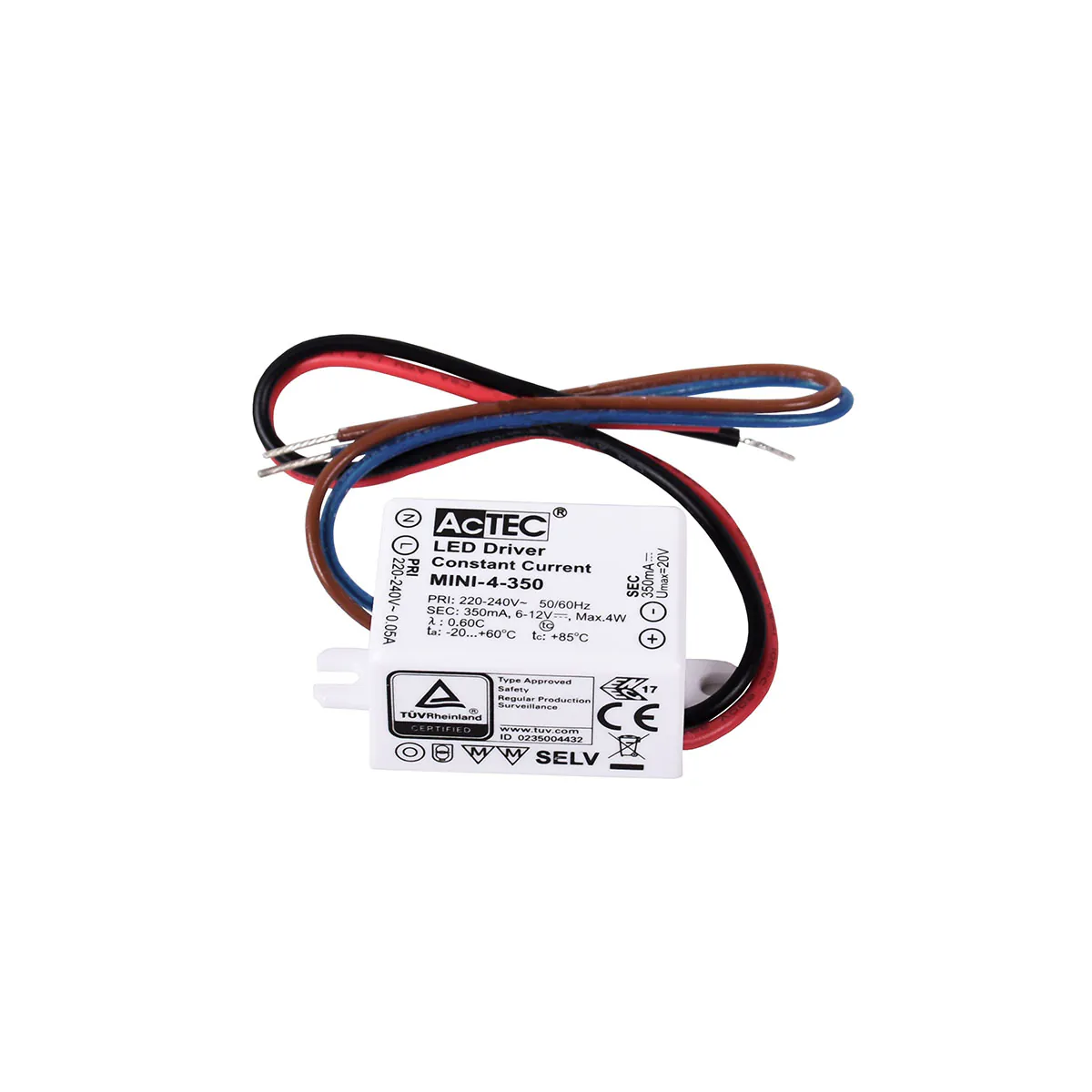 Mini LED-Treiber, 4W, 350mA, IP65, Phasenan-/ abschnitt