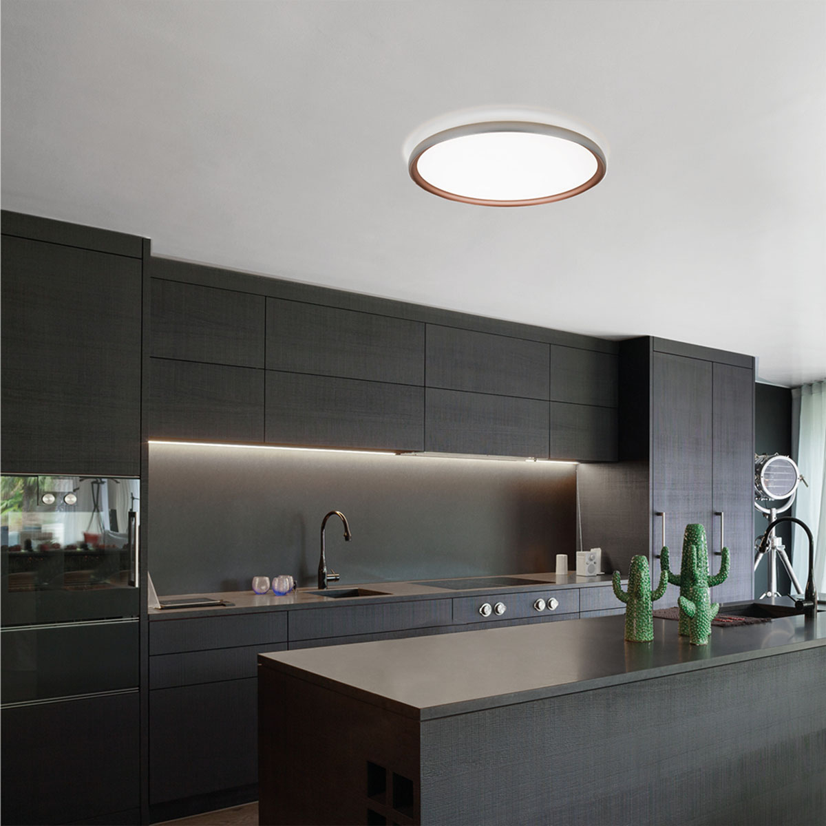 Atena Deckenleuchte, Silber + Kupfer, Ø: 80 cm