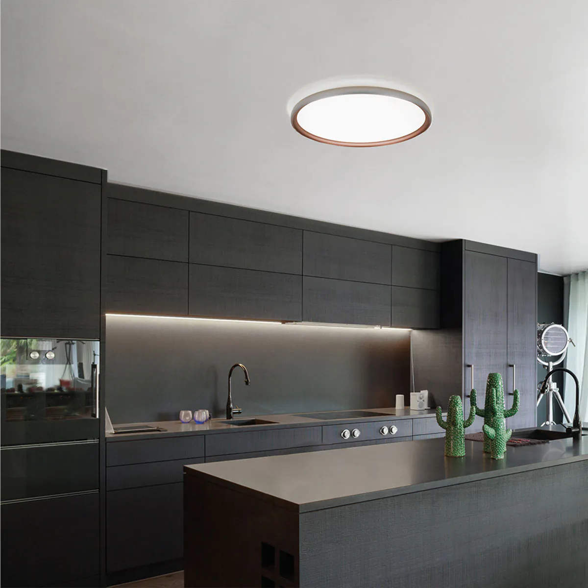 Atena Deckenleuchte, Silber + Kupfer, Ø: 80 cm