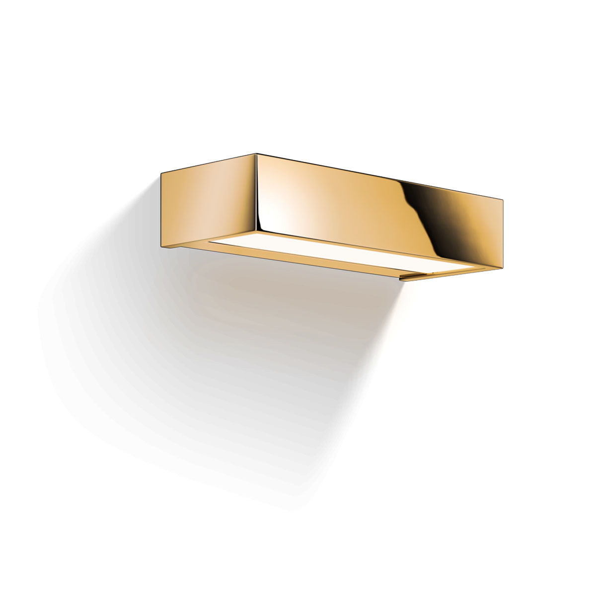 Hochwertige Design-Wandlampe fürs Bad – Decor Walther Box 25 N LED Wandleuchte Bad, Gold, B: 25 cm, Extra-Warmweiß 2700K Elegante Badleuchte – Decor Walther Box 25 N LED Wandleuchte Bad, Gold, B: 25 cm, Warmweiß 3000K