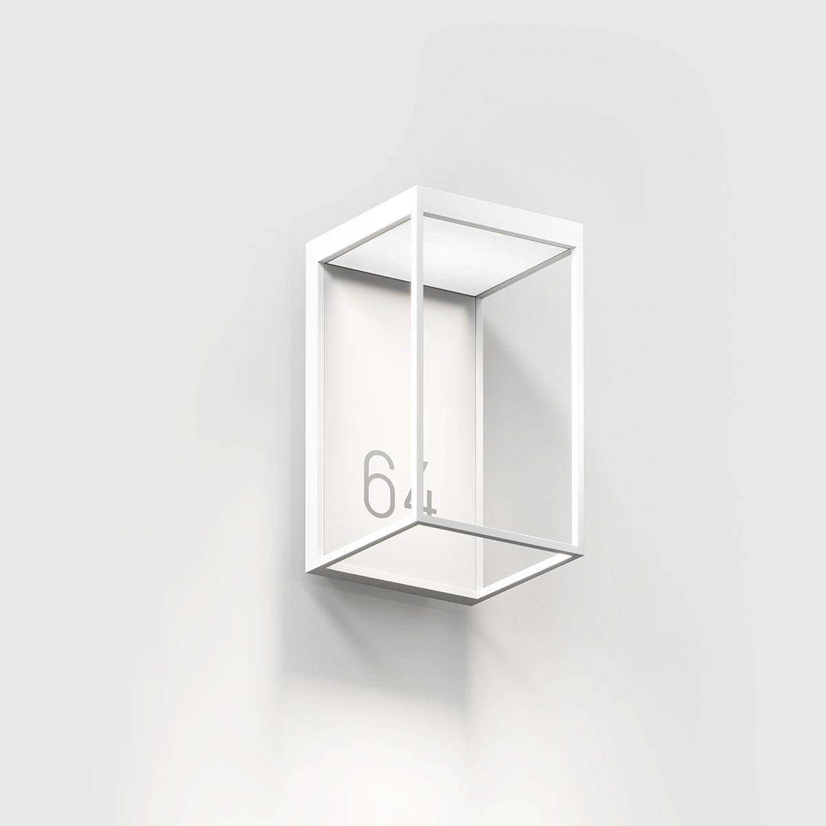 Rechteckige moderne Laterne außen Wandleuchte mit Hausnummer in der Farbe weiß
