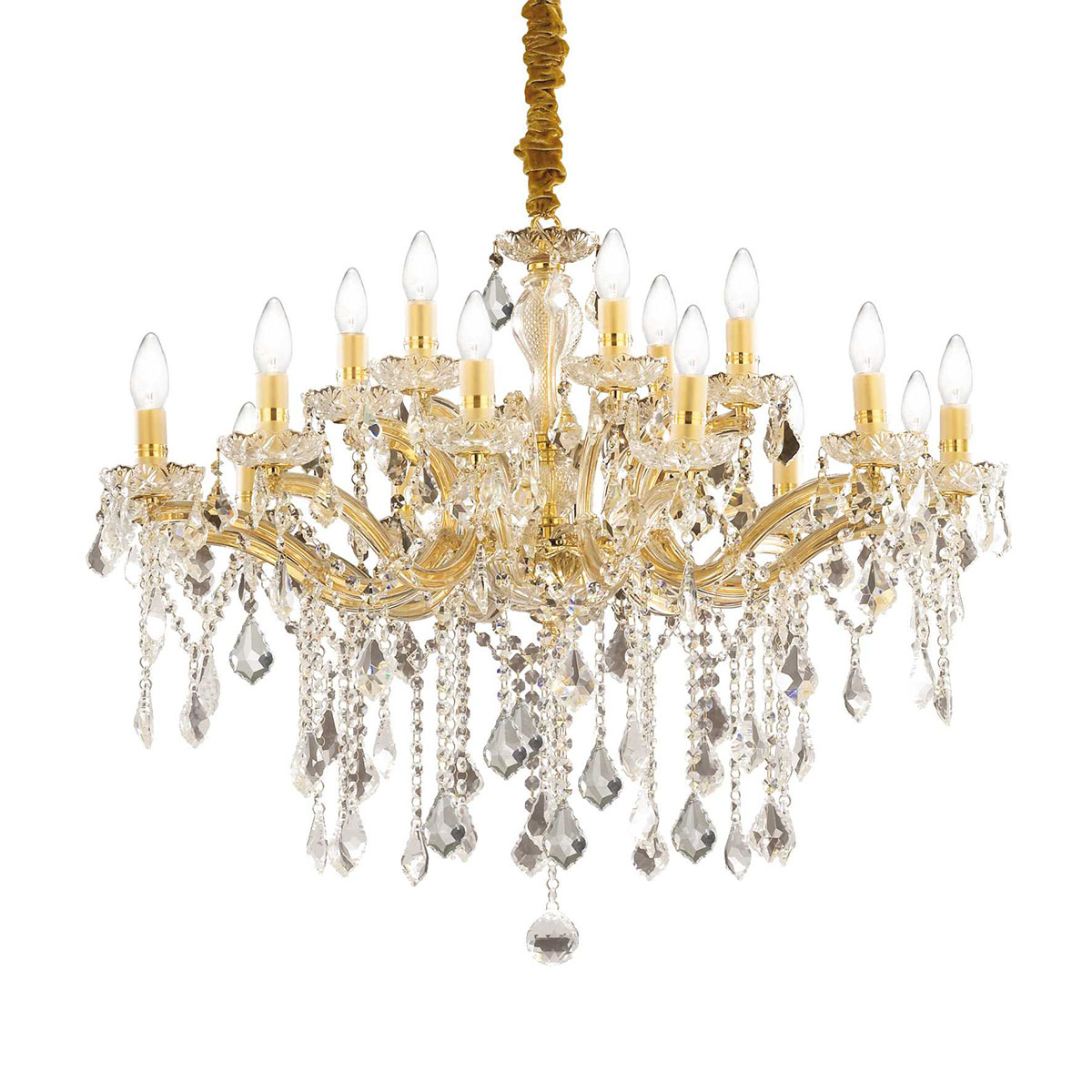 Florian SP18 Kristallglas Kronleuchter 18-flammig, Gold, Ø: 86 cm Florian SP18 Kristallglas Kronleuchter 18-flammig, Gold, Ø: 86 cm