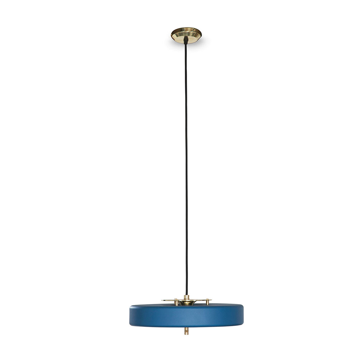 Bert Frank Revolve Pendelleuchte, Ø: 35 cm, Blau, Messing gebürstet aus gebürstetes Messing und gebürstetes Aluminium und Polycarbonat – exklusives britisches Design, blendfreies Licht, ikonische Revolve-Serie im Art Déco Stil Bert Frank Revolve Hängeleuchte, Ø: 35 cm, Blau, Messing poliert aus goldfarbene Oberfläche und metallische Oberfläche und Polycarbonat – exklusives britisches Design, gleichmäßige Beleuchtung, ikonische Revolve-Serie im Art Déco Stil