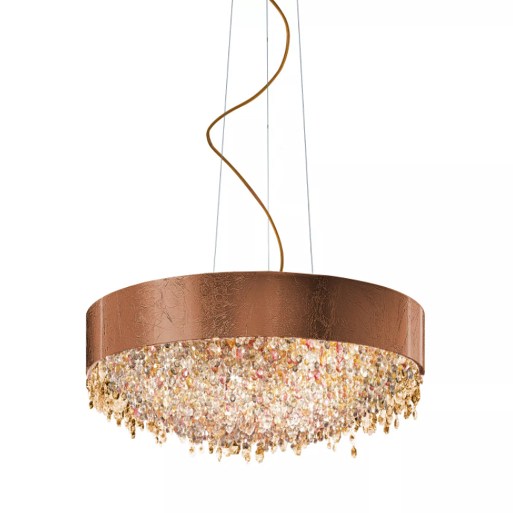 Masiero Olà S12 120 Pendelleuchte Pendelleuchten - elegantes Designerlicht aus Glas und Metall, Farbe Kupfer Masiero Olà S12 120 Pendelleuchte Pendelleuchten - elegantes Designerlicht aus Glas und Metall, Farbe Kupfer