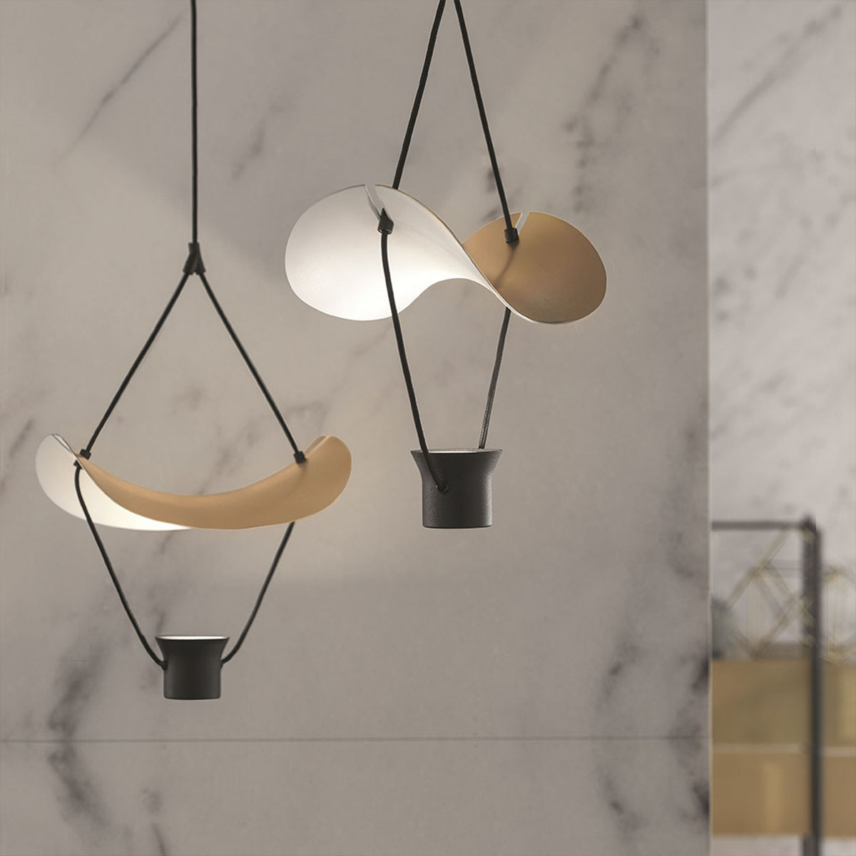 Vollee C5 P Pendelleuchte, 5-flammig, Weiß matt Vollee C5 P Pendelleuchte, 5-flammig, Orange