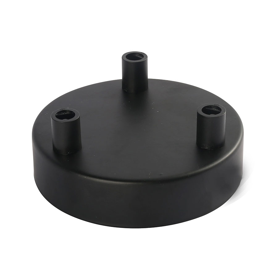 Lampen Baldachin Metall 3-fach Schwarz, Ø: 10 cm x H: 2,5 cm Lampen Baldachin Metall 3-fach Schwarz, Ø: 10 cm x H: 2,5 cm