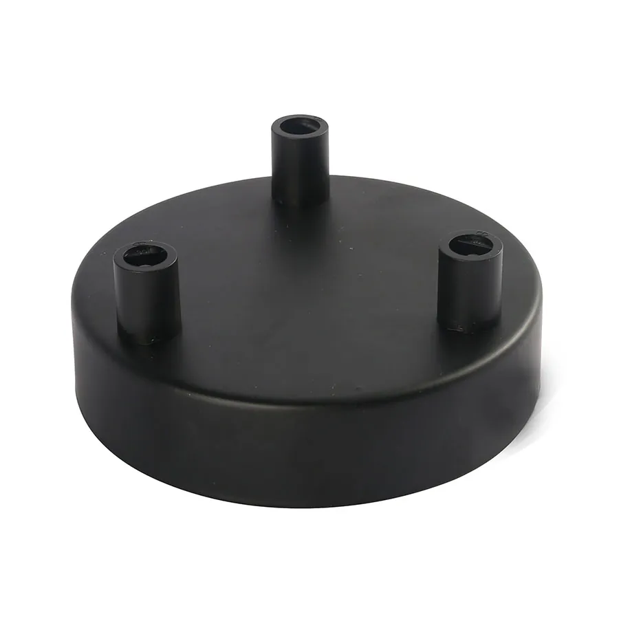 Lampen Baldachin Metall 3-fach Schwarz, Ø: 10 cm x H: 2,5 cm