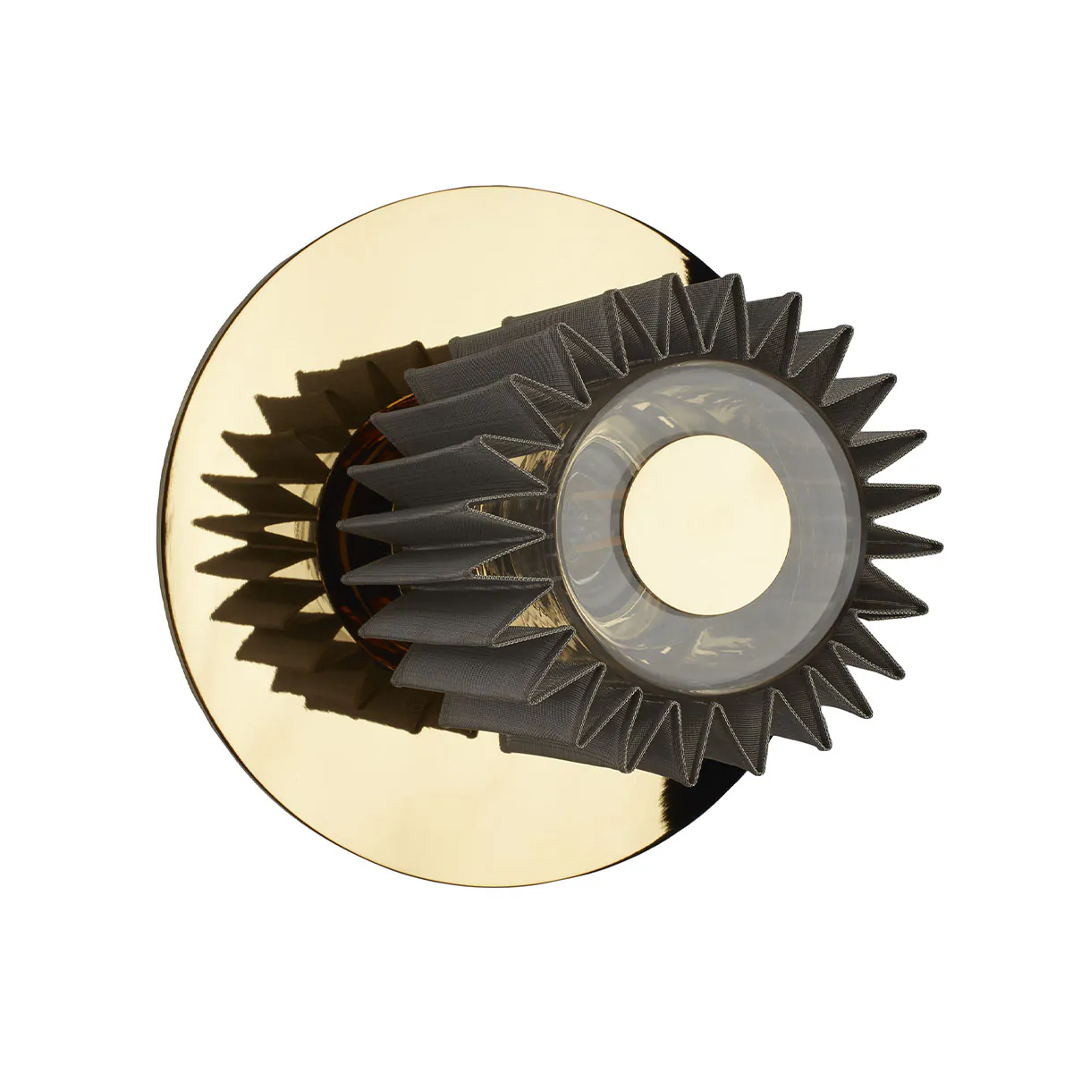 In The Sun 190 Wandleuchte Gold, Netz Silber Ø 19 cm in Gold Silber – moderne Designerlampe des Herstellers DCW Editions passt perfekt in den Treppenaufgang