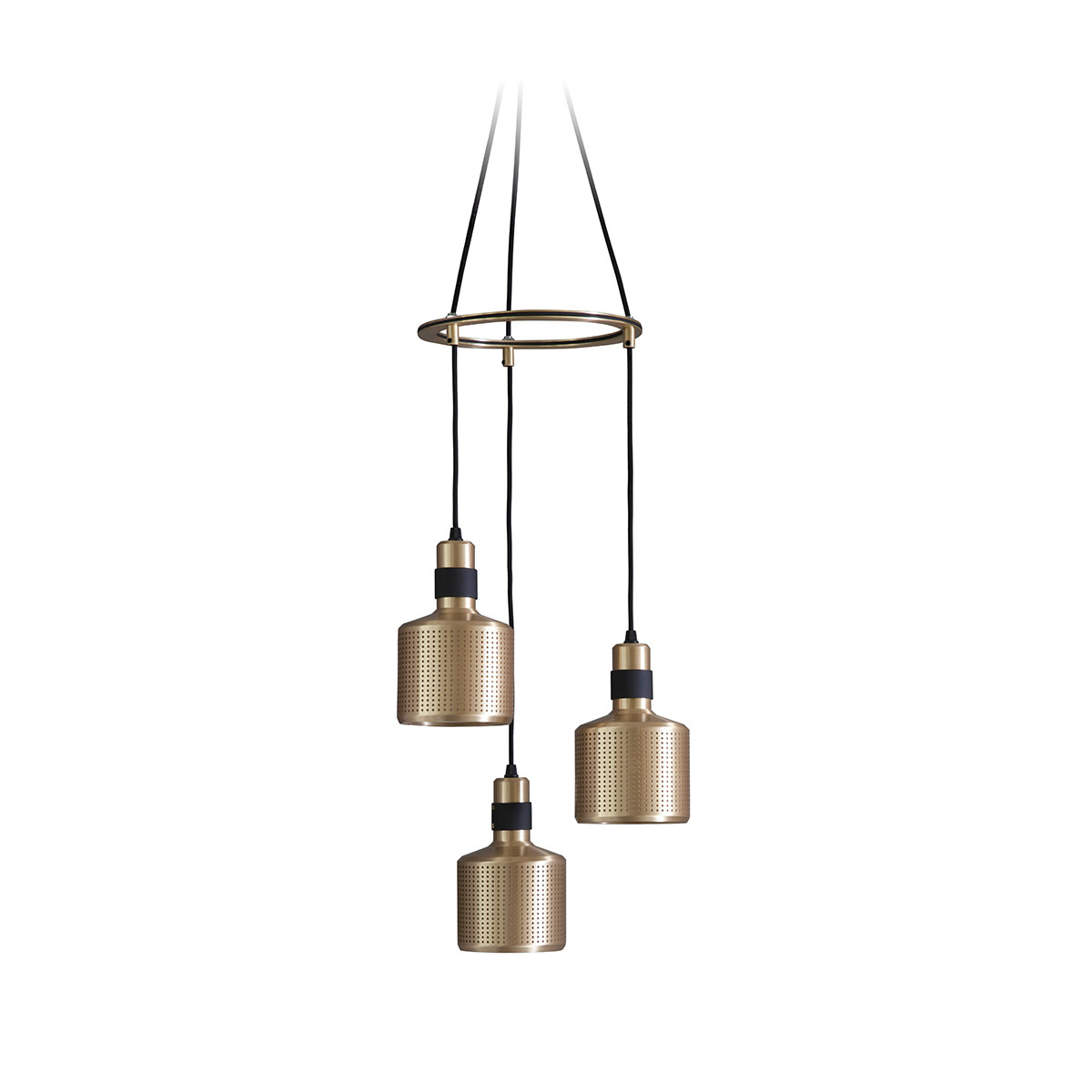 atmosphärisches Licht: Bert Frank Riddle Cluster Hängeleuchte, 3-flammig, Messing – gefertigt aus gebürstetes Messing, luxuriöse Verarbeitung, Riddle-Serie mit exklusiven Designer-Wandleuchten Perfekt für Esszimmer oder Lounge: Bert Frank Riddle Cluster Hängeleuchte, 3-flammig, Schwarz aus gebürstetes Messing – atmosphärisches Licht