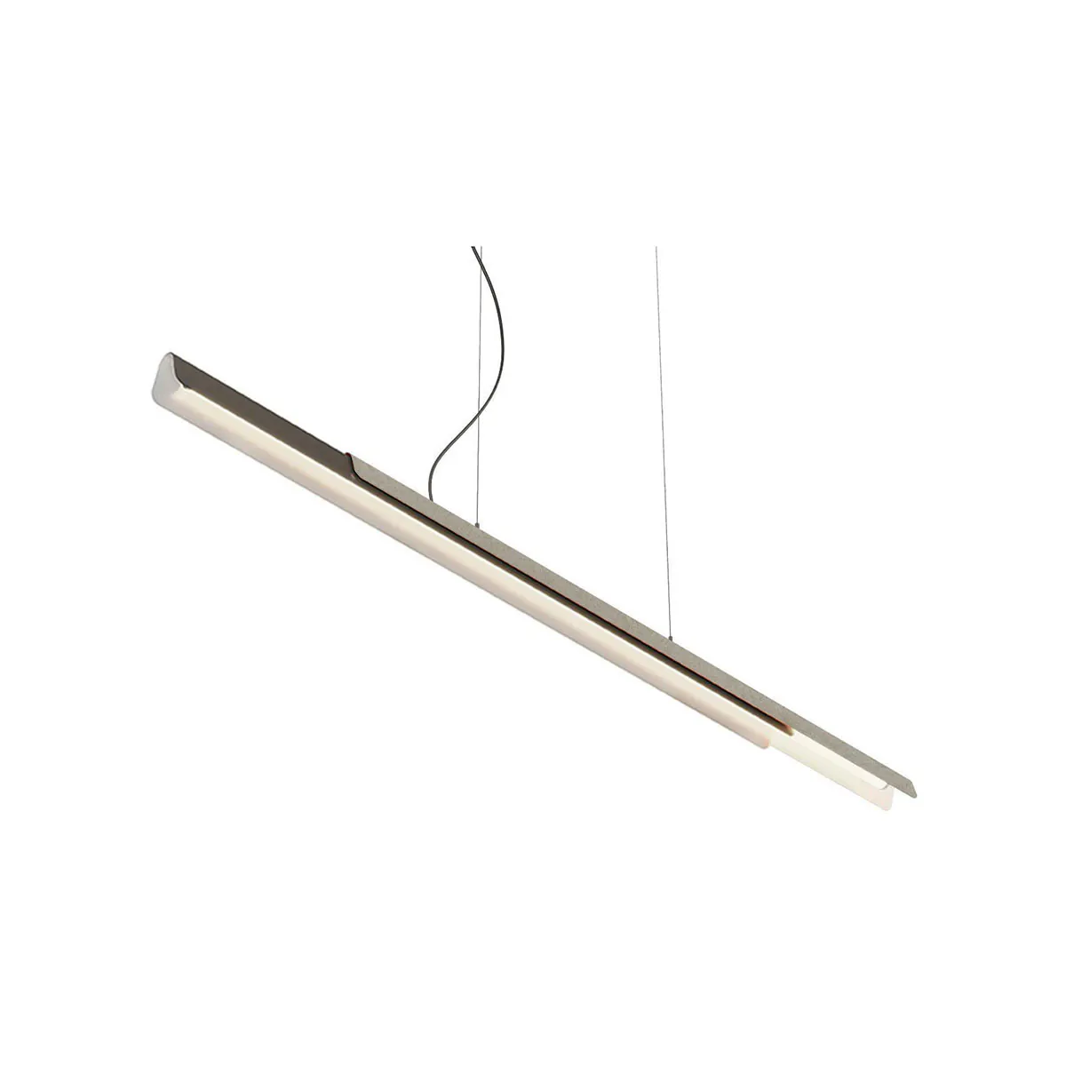 Dala Linear Pendelleuchte, L: 150 cm, Dunkelgrau & Beton, Warmweiß 3000K