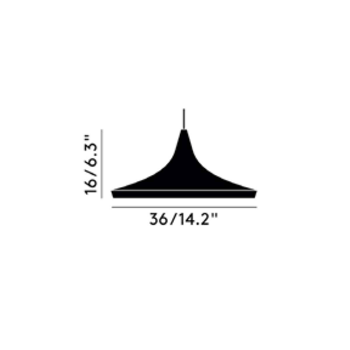 Tom Dixon Beat Wide LED Pendelleuchte, Schwarz, Ø: 36 cm, H: 18 cm Tom Dixon Beat Wide LED Pendelleuchte, Messing, Ø: 36 cm, H: 18 cm