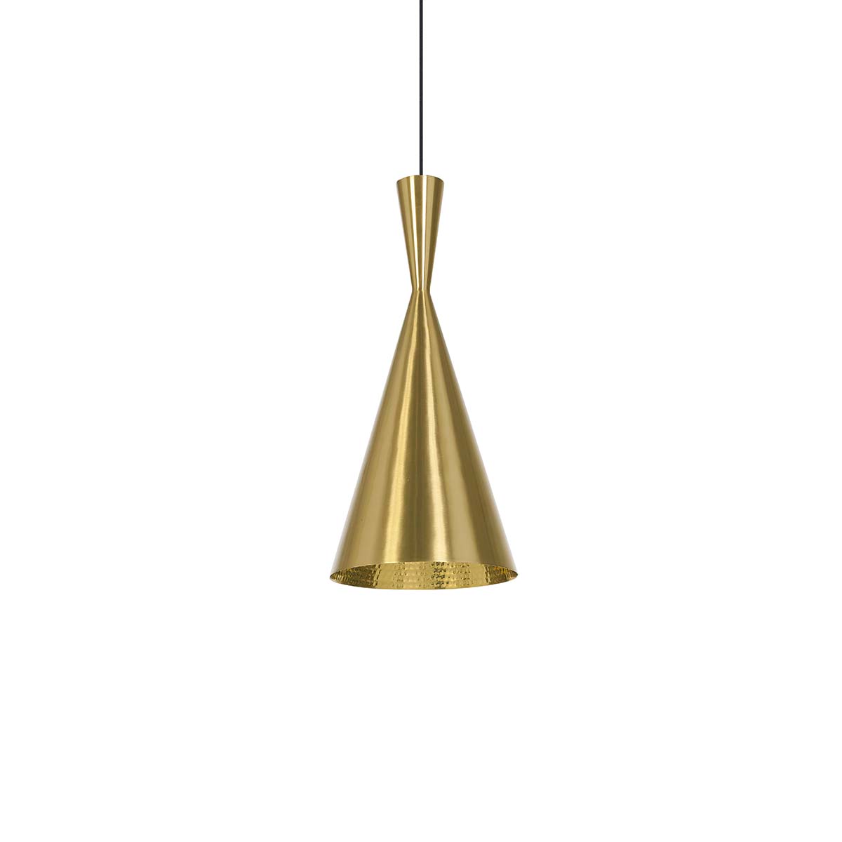 Tom Dixon Beat Tall LED Pendelleuchte, Messing, Ø: 19 cm, H: 42 cm