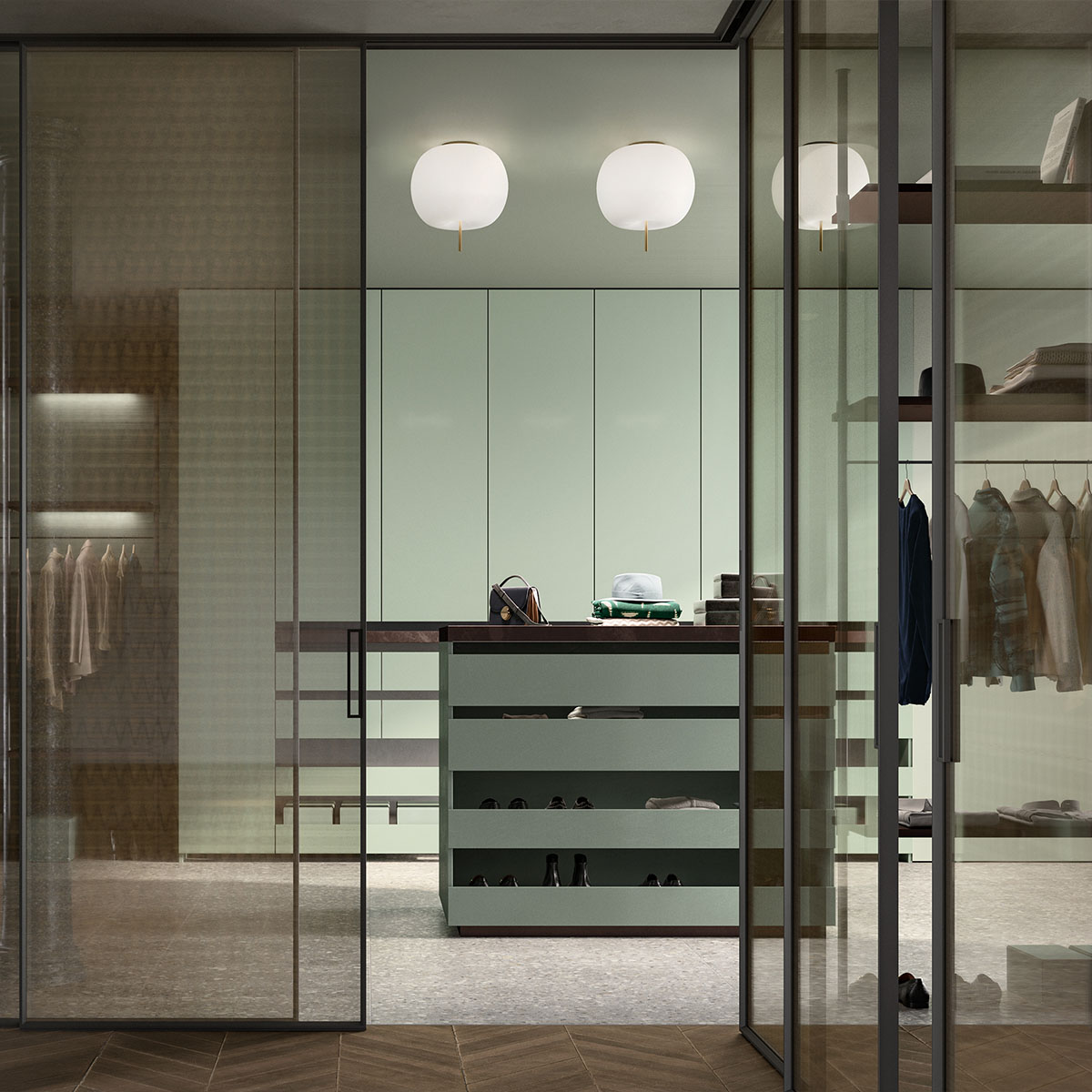 Kushi 33 Deckenleuchte, Ø: 33 cm, Kupfer