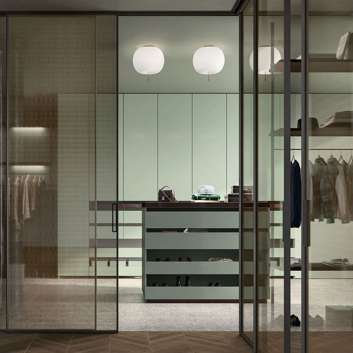 Kushi 33 Deckenleuchte, Ø: 33 cm, Kupfer