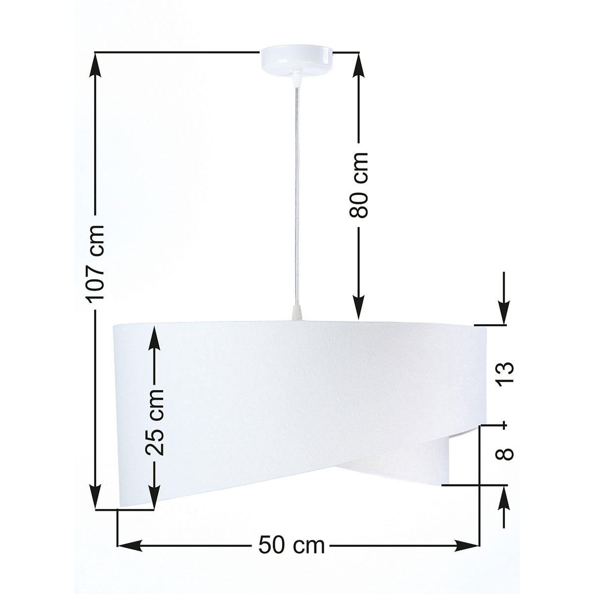 Kinder Hängelampe, Ø: 50 cm, Weiß, Silber