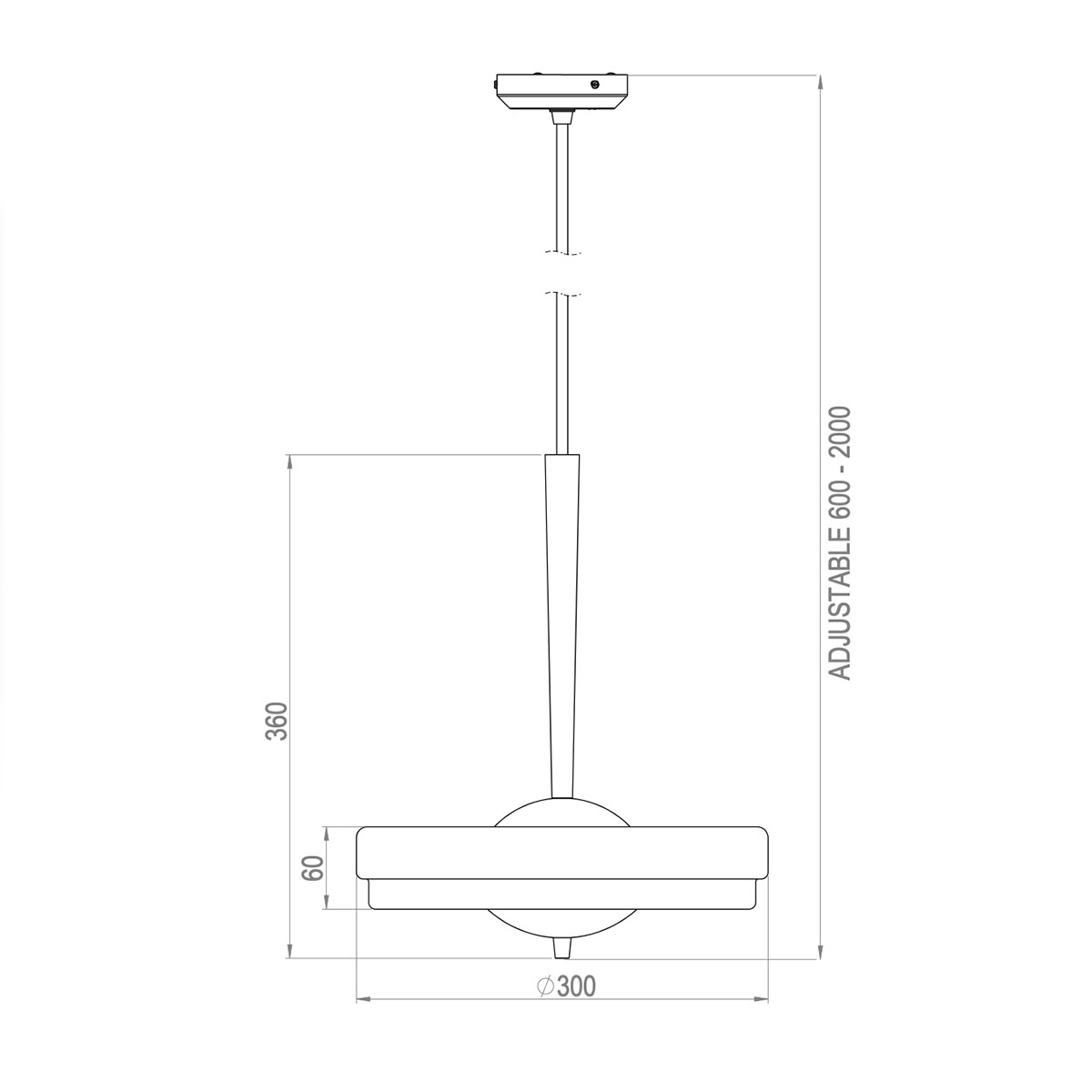 Technische Zeichnung Bert Frank Trave Pendelleuchte, Ø: 30 cm, Grün Technische Zeichnung Bert Frank Trave Pendelleuchte, Ø: 30 cm, Weiß