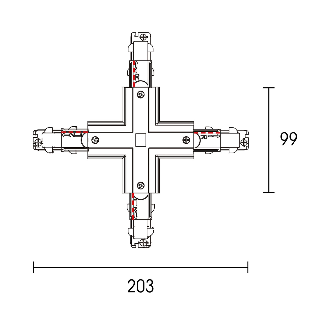 Powergear 3-Phasen X-Verbinder DALI Weiß